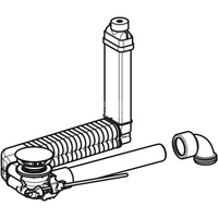 Zestaw odpływowo-przelewowy do umywalki Geberit Clou, model oszczędzający przestrzeń, wąski, uruchamiany za pomocą dźwigni, z pokrywą odpływu: d=32mm, Chrom błyszczący