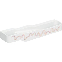 Umywalka GEBERIT Bambini 4-stanowiskowa prostokątna (rynna, elementy dekoracyjne), biała, 1800mm, bez otworu na baterię, bez odpływu przelewowego, półka od ściany