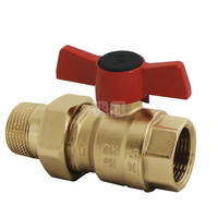 Zawór kulowy HERZ MODUL mosiądz DZR, PN25 DN 32 GW x GZ, uchwyt: motylek