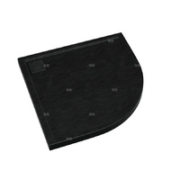 Brodzik kompozytowy Stabilsound Plus® Omega Black Stone 100x100x5 cm R55, półokrągły