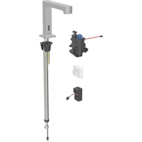 Bateria umywalkowa Geberit Brenta, stojąca, zasilanie sieciowe, do podtynkowej skrzynki funkcyjnej, z mieszaczem termostatycznym, stal nierdzewna