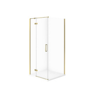 SET C545 KABINA CITY LEWA ZŁOTA 80X80X195+TAKO SLIM BIAŁY WIR