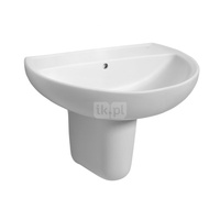 Umywalka Koło Rekord: 60x45.5cm, Otwór na baterię=Bez, Przelew=Widoczny, Biały