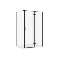 SET C576 KABINA CITY PRAWA CZARNA 120X90X195+TAKO SLIM BIAŁY WIR