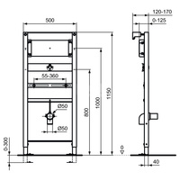 PROSYS RAMA MONTAŻOWA DO PISUARU
