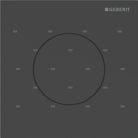 Przycisk uruchamiający Geberit typ 40 do systemu spłukiwania pisuarów z pneumatycznym uruchamianiem spłukiwania, okrągły: Czarny mat / Z powłoką easy-to-clean