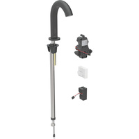 Bateria umywalkowa Geberit Piave, stojąca, zasilanie sieciowe, do podtynkowej skrzynki funkcyjnej, z mieszaczem, czarny mat