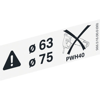 Naklejka informacyjna - opaski zaciskowe Mepla d63/75