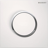 Pneumatyczny zawór spłukujący Geberit do pisuaru, ręczny, Typ 10, biały-chrom bł.-biały, okrągły