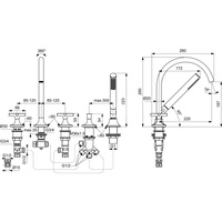 JOY NEO Bateria wannowo-natryskowa 5OT CROSS WYL CHR