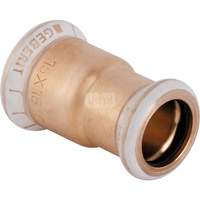 Mufa GEBERIT Mapress Kupfer przejściowa, Cu, 15 mm, DN 12 x 14 mm x DN 12 (mufa zaprasowywana x mufa zaprasowywana), (głębokość: 0.5 mm) z uszczelką