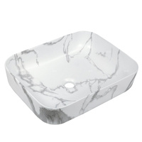 Umywalka nablatowa FLORINA biały mat marmur