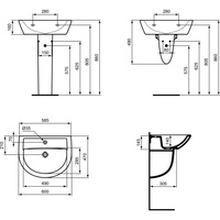 EUROVIT Umywalka 60cm B/P