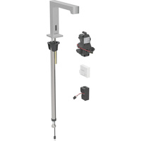 Bateria umywalkowa Geberit Brenta, stojąca, zasilanie sieciowe, do podtynkowej skrzynki funkcyjnej, bez mieszacza, stal nierdzewna