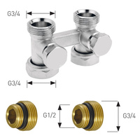 Zawór przyłączeniowy podwójny M186 prosty