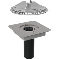 Wpust dachowy Geberit Pluvia z uniwersalnym kołnierzem przyłączeniowym d90 do rynien zbiorczych MET