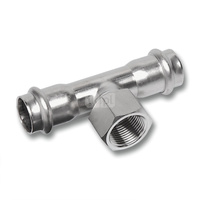 Trójnik SANHA NiroSan Press stal nierdzewna 42 mm x 1/2'' x 42 mm (zw x GW x zw)