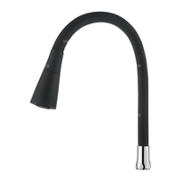 Dwufunkcyjna elastyczna wylewka do baterii, czarny / chrom