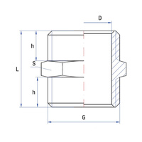 Nypel RUMET mosiądz 1/4'' x 1/4'' (GZ)