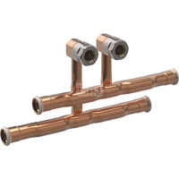 Trójnik GEBERIT Mapress 90' żywica kamienna 18 mm x 15 mm x 18 mm (mufa zaciskowa x śrubunek przyłączeniowy do eurokonus x mufa zaciskowa)