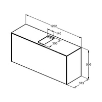 CONCA SZAFKA 120X37X55 1 DR+WTOP DKWN