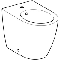 Bidet stojący Geberit iCon, przylegający do ściany, ukryte mocowania: T=56cm, Przelew=Widoczny, Biały / Matowy