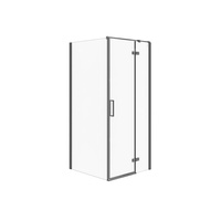KABINA PRYSZNICOWA NAROŻNA CITY CZARNA 90X90X195 PRAWA SZKŁO TRANSPARE