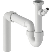 Syfon rurowy Geberit do zlewozmywaka, z łącznikiem kątowym wężyka, wylot pionowy: d=40mm, G=1 1/2″, Biały-alpin