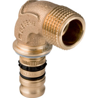 Kolano 90' GEBERIT Mepla, Cu / Cu, 2'' x 63 mm (GZ gazowy stożkowy x końcówka wciskowa), (głębokość: 49 mm) z uszczelką