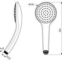 IDEALRAIN M1 SŁUCHAWKA 1F 100MM SBLK