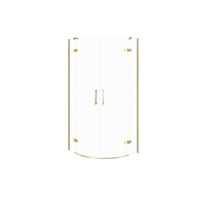 KABINA PRYSZNICOWA PÓŁOKRĄGŁA CITY ZŁOTA 90X90X195 SZKŁO TRANSP