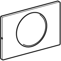 Przycisk uruchamiający Geberit Sigma10 do systemu spłukiwania WC z elektronicznym uruchamianiem spłukiwania, okrągły, z zabezpieczeniem, bez ramki montażowej: Płyta i przycisk: szczotkowane, z powłoką easy-to-clean, Pierścień ozdobny: polerowany