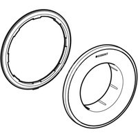 Rozetka Geberit do zdalnego uruchamiania spłukiwania typ 10, okrągły, przycisk podtynkowy: Rozetka: biała, Pierścień ozdobny: chrom błyszczący