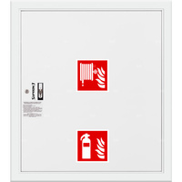 Hydrant DN 52 wnękowy z miejscem na gaśnicę pod zwijadłem, wąż 20 m, zamek patent, RAL 9003