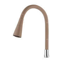 Dwufunkcyjna elastyczna wylewka do baterii, beżowy / chrom