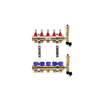 Rozdzielacz mosiężny do OP z przepływ. - QIK STANDARD II C- 5 sekcji