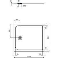 ULTRAFLAT S BRODZIK 100X90 JET BLK