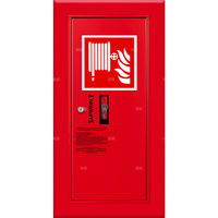 Hydrant DN 52 wnękowy boczny ze zwijadłem, wąż 20 m, zamek patent, RAL 3000 lewy