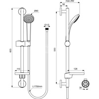 IDEALRAIN SOFT wersja S1 zestaw natryskowy z jednofunkcyjną słuchawką 80 mm