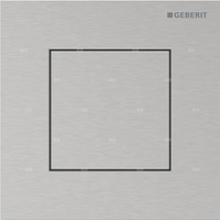 Przycisk uruchamiający Geberit typ 40 do systemu spłukiwania pisuarów z pneumatycznym uruchamianiem spłukiwania, kwadratowy: Szczotkowany, powlekany easy-to-clean