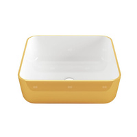 Umywalka nablatowa MALAGA biało/złoty