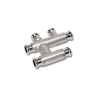 Trójnik SANHA Therm krzyżowy stal (niklowanie) 22 mm x 15 mm x 22mm (zw x zw x zw)