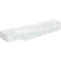 Umywalka GEBERIT Bambini 4-stanowiskowa prostokątna (rynna, elementy dekoracyjne), biała, 1800mm, bez otworu na baterię, bez odpływu przelewowego, półka od ściany