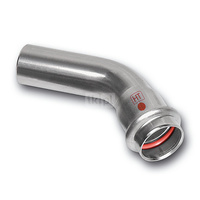 Łuk 45' SANHA NiroTherm Industry nyplowy, stal nierdzewna, 76,1 mm (zw x zw)