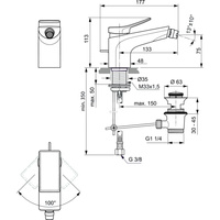 CONCA BATERIA BIDETOWA RMTD 5L PUW/M CHR