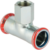 Trójnik GEBERIT Mapress C-Stahl FKM przejściowy 90' stal (ocynk) 35 mm x 1/2'' x 35 mm (mufa zaciskowa x GW x mufa zaciskowa)