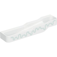 Umywalka GEBERIT Bambini 4-stanowiskowa prostokątna (rynna, elementy dekoracyjne), biała, 1800mm, bez otworu na baterię, bez odpływu przelewowego, półka od ściany