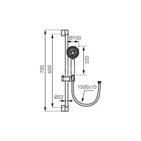 Natrysk przesuwny 3F HORN, czarny