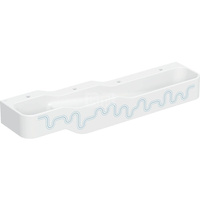 Umywalka GEBERIT Bambini 4-stanowiskowa prostokątna (rynna, elementy dekoracyjne), biała, 1800mm, otwór na baterię na środku (x4), bez odpływu przelewowego, półka od ściany