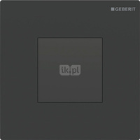 Elektroniczny zawór spłukujący Geberit do pisuaru, zasilanie bateryjne, Typ 20, czarny mat, easy-to-clean, prostokątny